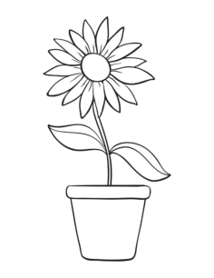 Flower Single Flower In Pot Tracing Worksheets Pdf, Free Vectors File